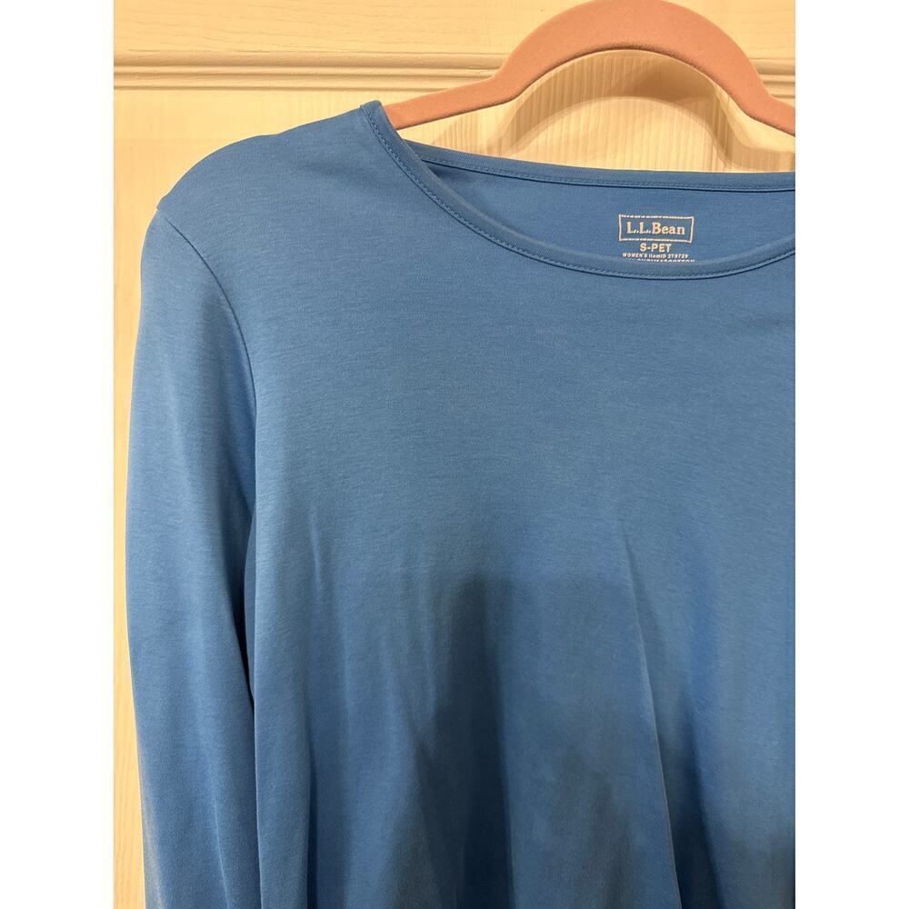 LL Bean 100% Supima Cotton Women's Long Sleeve Tee in Sky Blue, SP - Picture 3 of 5